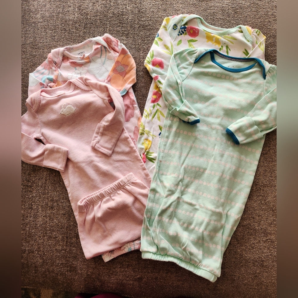 Baby Girl Sleepers Full Body, Set of 4